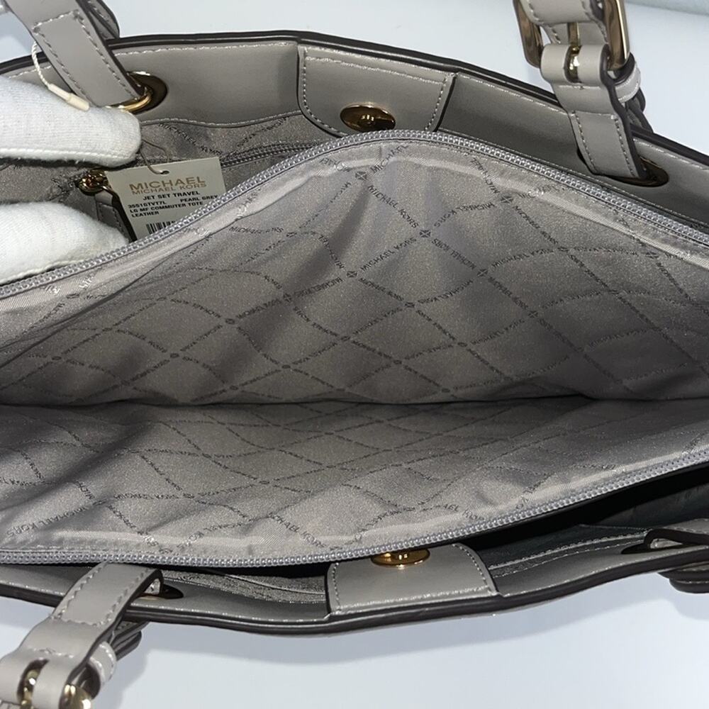 NWT Michael Kors‎ Jet Set Travel Tote Large in Pearl Grey - Picture 5 of 14